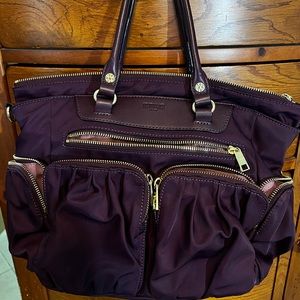 MZ WALLACE burgundy tote with multiple outside and inside pockets